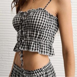 American Eagle Tiered Ruched Tank Top